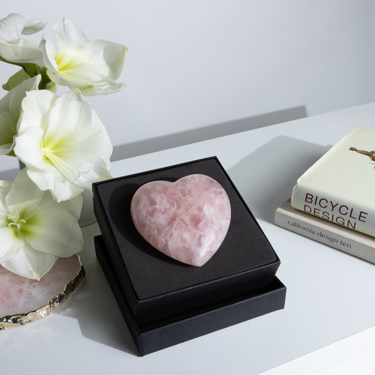 Handmade Rose Quartz Heart Desk Accessory