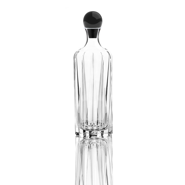 Obsidian Stopper Clear Crystal Liquor Decanter, 35oz