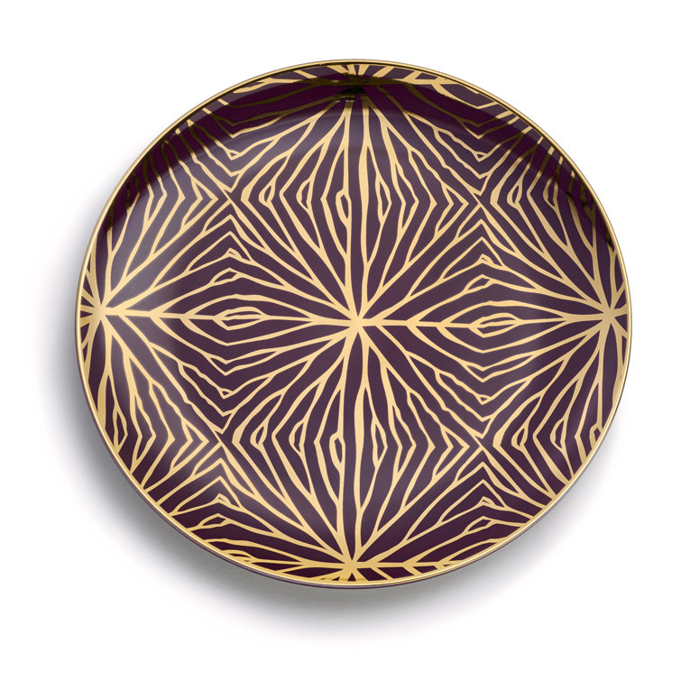 Handmade Ceramic Gold Rim Round Salad/Dessert Plates Set
