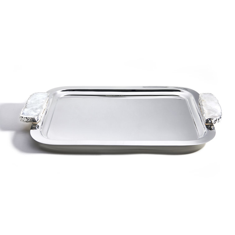 Silver and Crystal Decorative Hospitality Tray