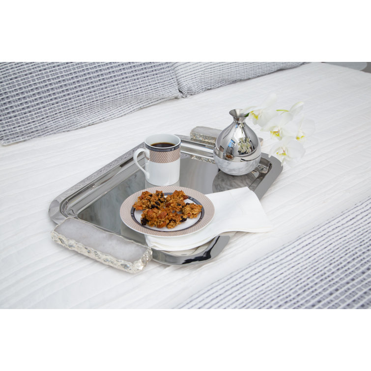 Silver and Crystal Decorative Hospitality Tray