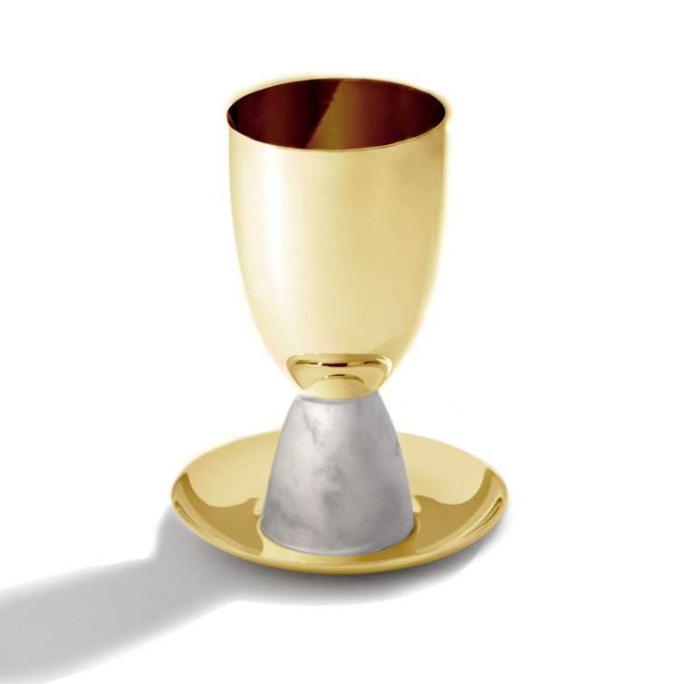 Gold and Marble Modern Kiddush Cup