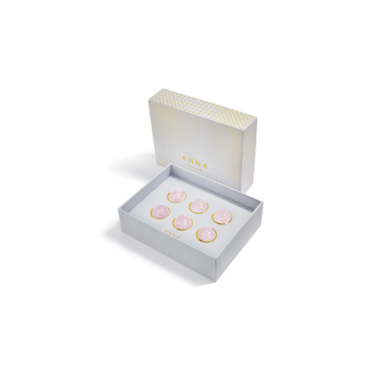 Blush Rose Quartz Reusable Ice Cubes Set of Six