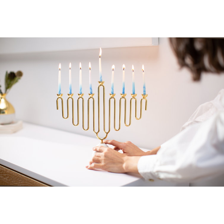 Gold and Marble Abstract Menorah for Hanukkah