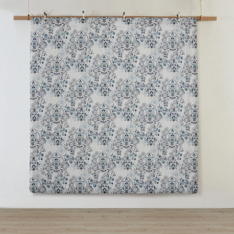 Elsie Blue Floral Cotton Full/Queen Duvet Cover Set