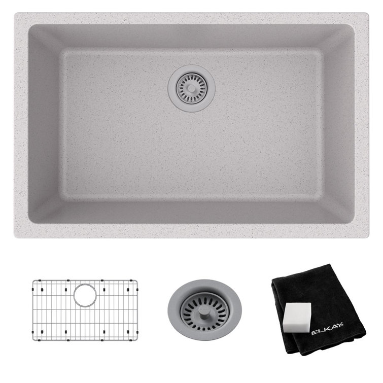 Graystone Quartz Single Bowl Undermount Sink Kit
