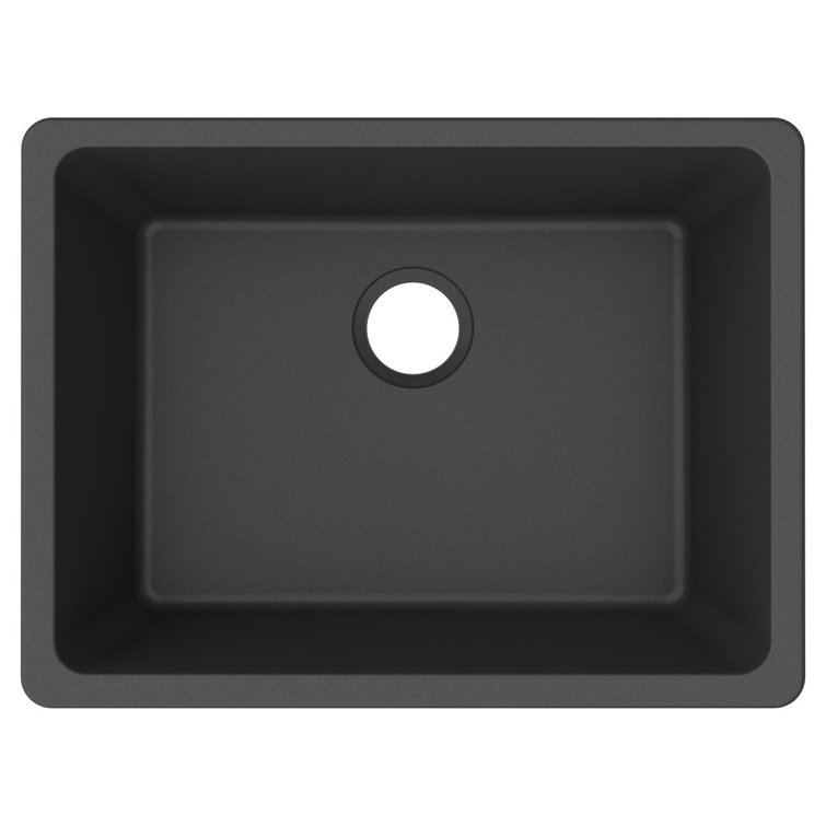 Matte Black Quartz Single Bowl Undermount Kitchen Sink