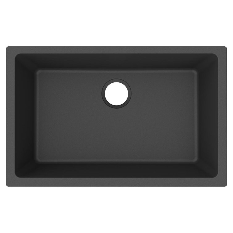 Matte Black Quartz Single Bowl Undermount Sink