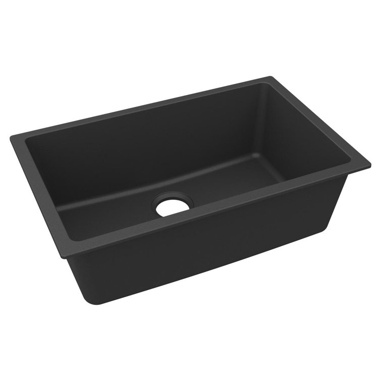 Matte Black Quartz Single Bowl Undermount Sink