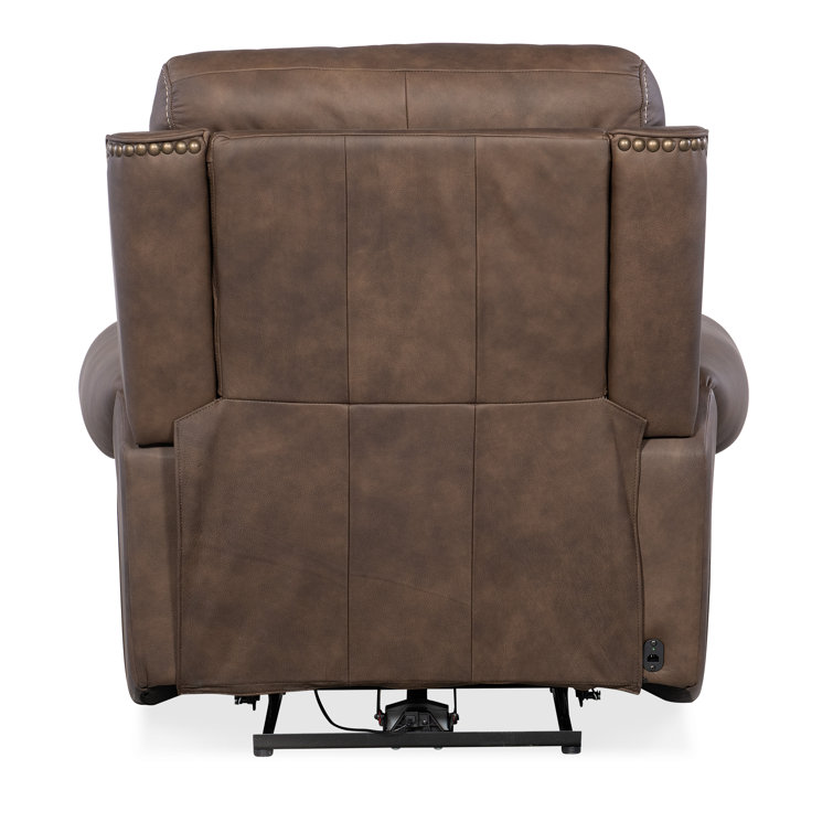 Kalahari Bark Leather Recliner with Rolled Arms