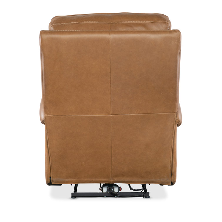 Denver Coffee Brown Leather Recliner with Nubuck Finish