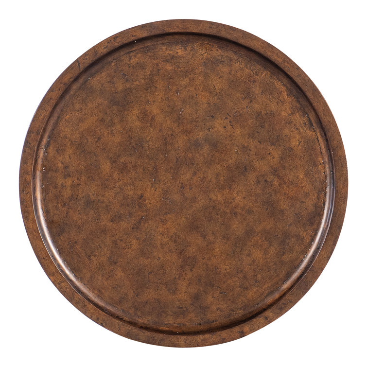 Brown Metal Round Contemporary Accent Table