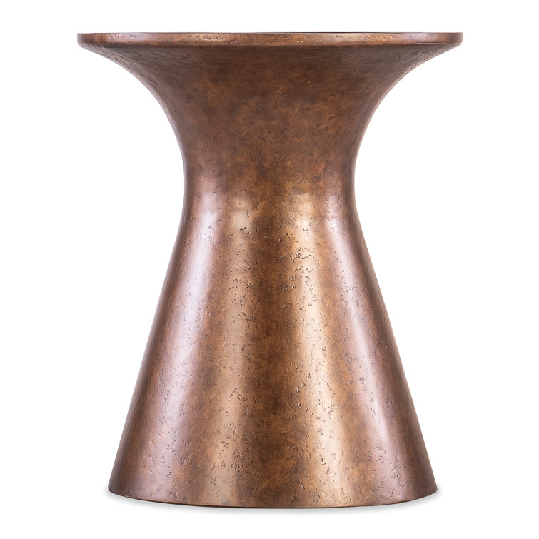 Brown Metal Round Contemporary Accent Table