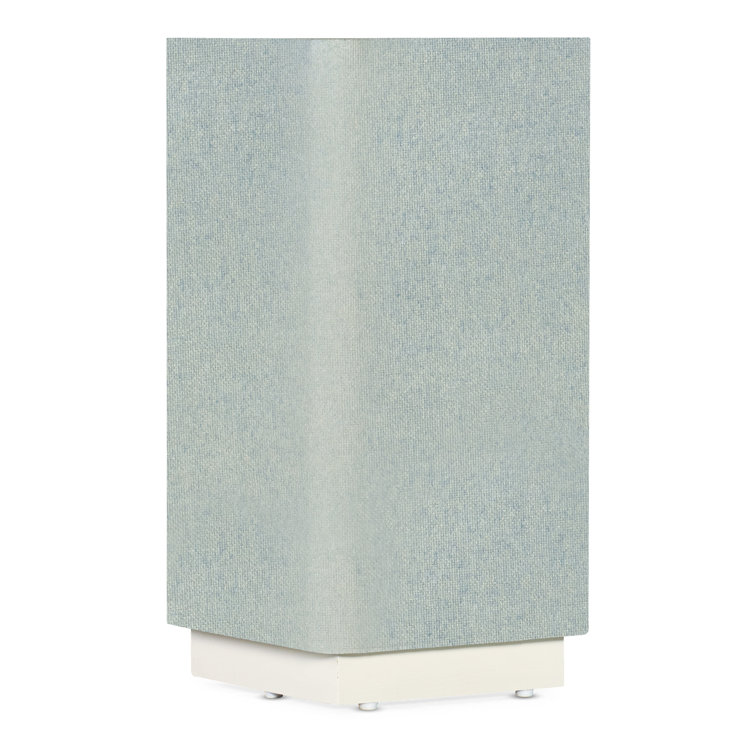 Gray and White Coastal Square Wood and Glass End Table