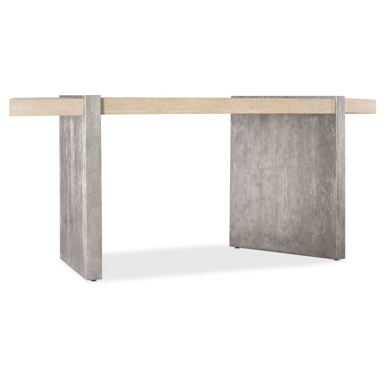 Light Brown Oak Veneer and Silver Home Office Desk