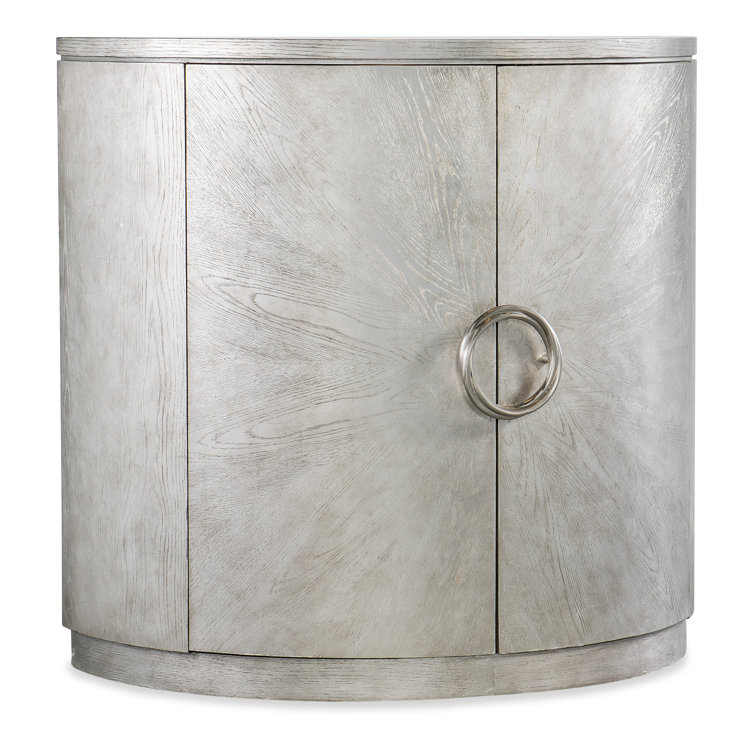 Silver Oak Veneer Demilune Chest with Adjustable Shelf