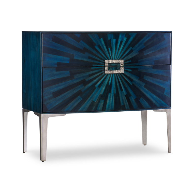 Cosmic Blue 36" Transitional Accent Chest with Pewter Legs