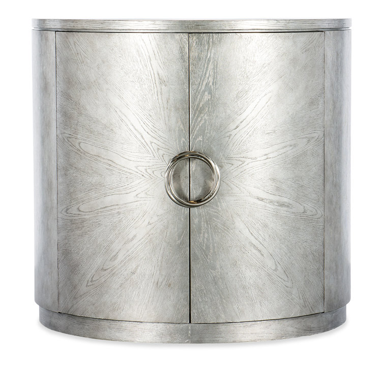 Silver Oak Veneer Demilune Chest with Adjustable Shelf