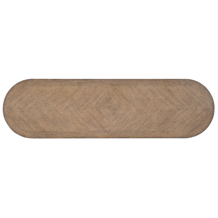 Beige and Brown Oak Transitional Credenza