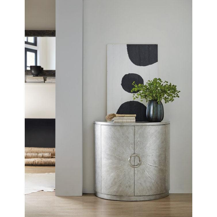 Silver Oak Veneer Demilune Chest with Adjustable Shelf