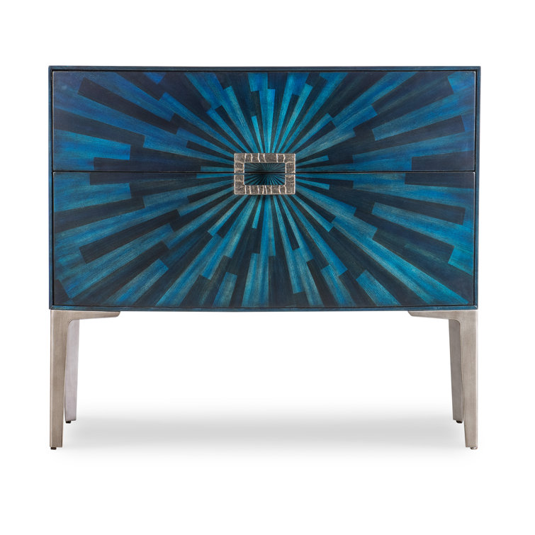 Cosmic Blue 36" Transitional Accent Chest with Pewter Legs