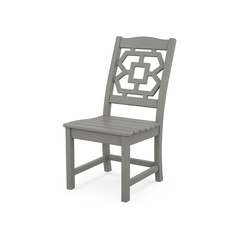 Slate Gray All-Weather Armless Outdoor Dining Side Chair