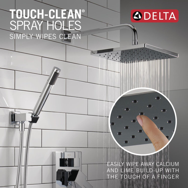 Modern Chrome Raincan Shower System with Handheld Spray