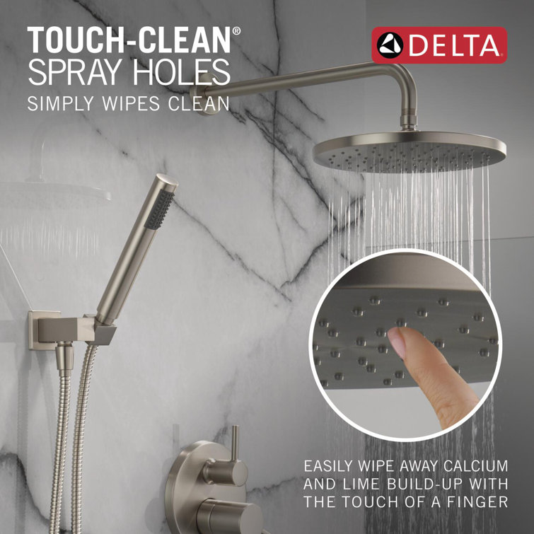 Spotshield Brushed Nickel Rain Shower System with Handheld Spray