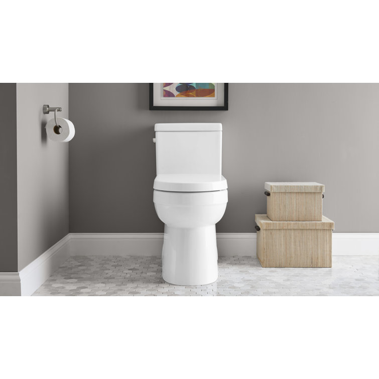 White High Efficiency Two-Piece Elongated Toilet with Soft Close Lid