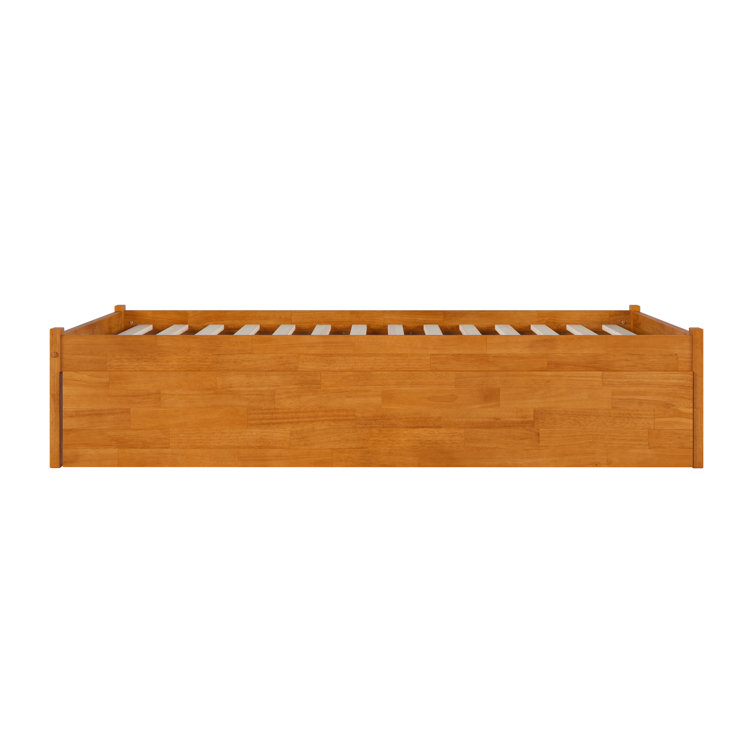 Light Toffee Full Wood Platform Bed with Slats