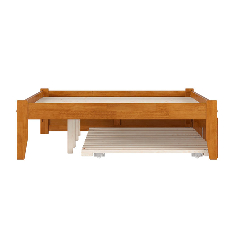 Light Toffee Full Wood Platform Bed with Slats