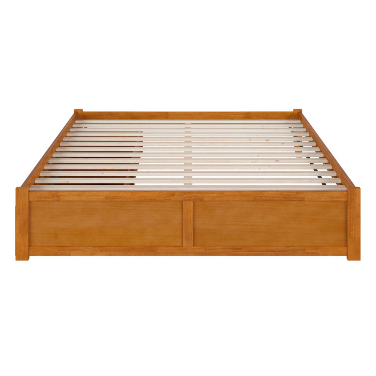 Light Toffee King Wood Platform Bed with Storage Drawers