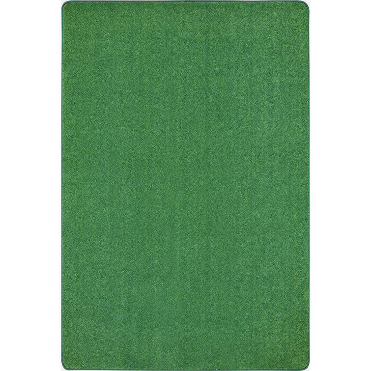 Grass Green Synthetic Tufted Rectangular Kids Area Rug 6' x 9'