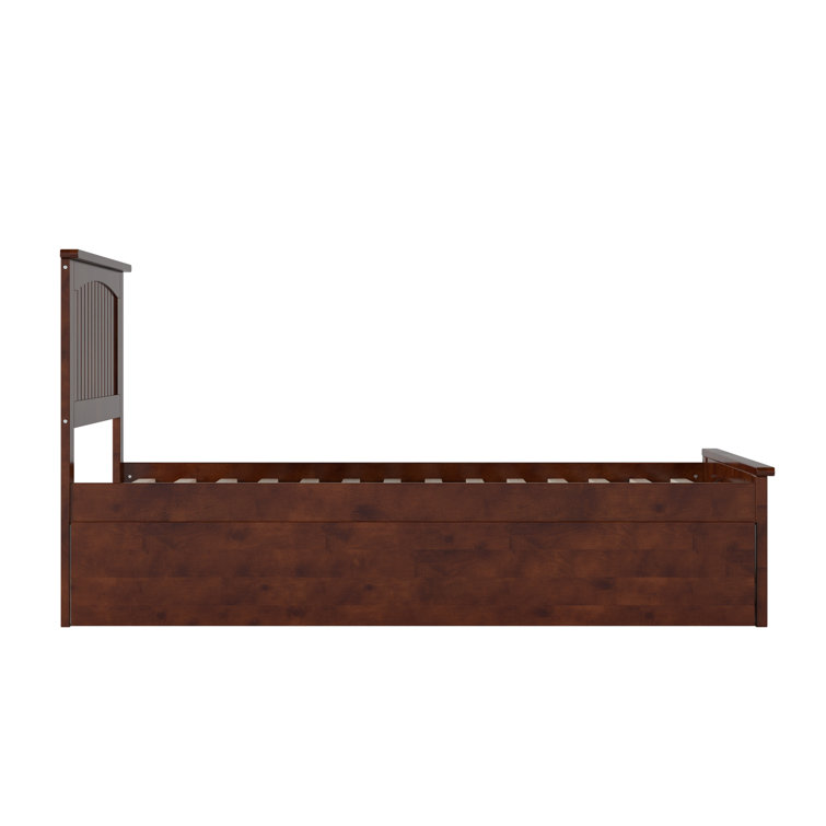 Nantucket Walnut Twin Wood Platform Bed with Trundle