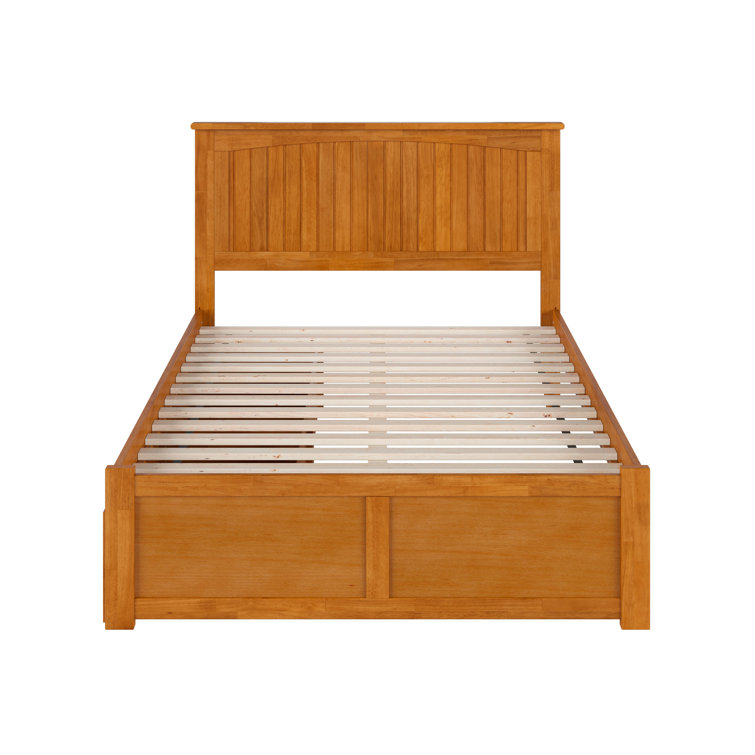 Nantucket Light Toffee Full Wood Platform Bed with Storage Drawers