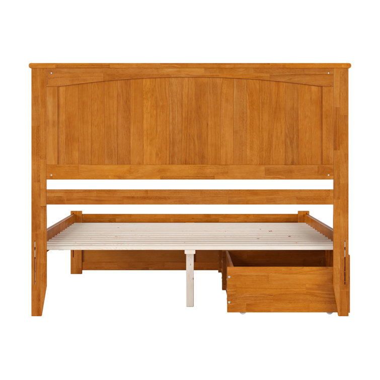 Nantucket Light Toffee Queen Wood Platform Bed with Storage Drawers