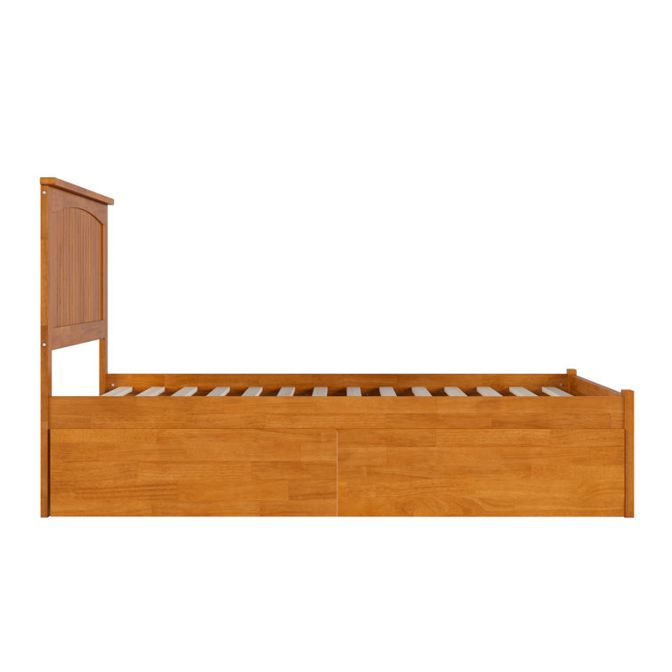 Nantucket Light Toffee Full Wood Platform Bed with Storage Drawers
