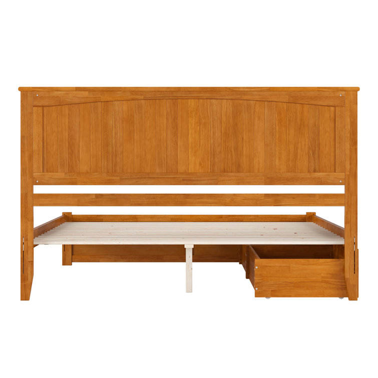 Nantucket Light Toffee King Wood Platform Bed with Storage Drawers