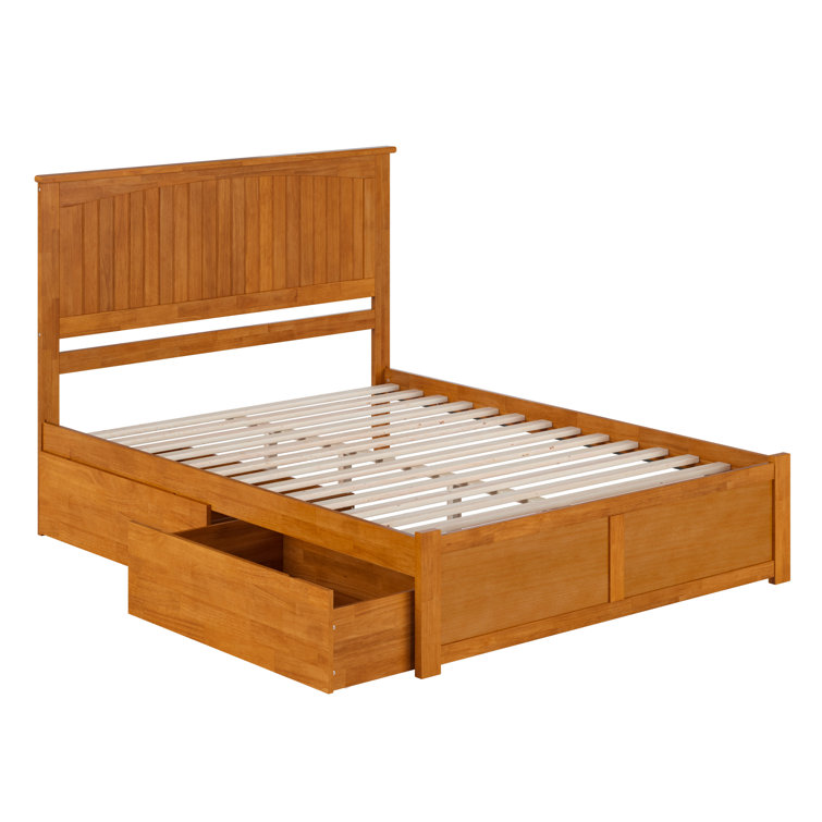 Nantucket Light Toffee Queen Wood Platform Bed with Storage Drawers