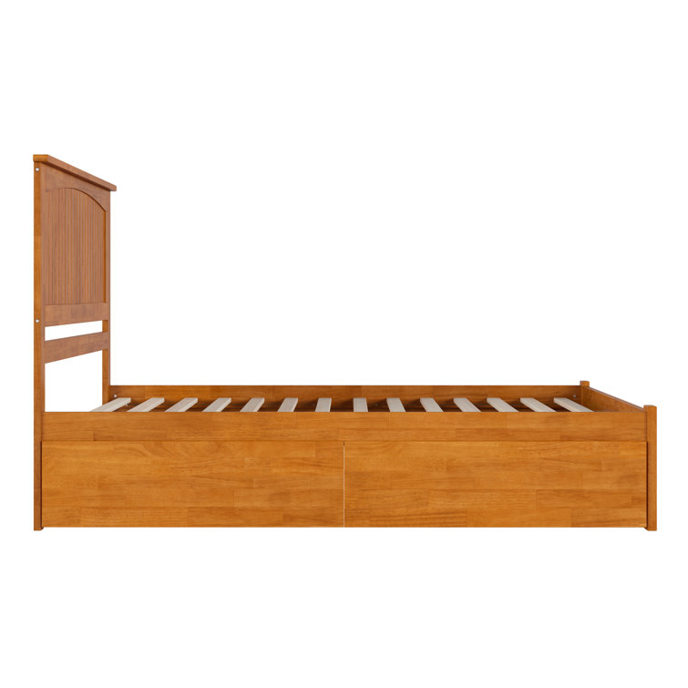 Nantucket Light Toffee Queen Wood Platform Bed with Storage Drawers