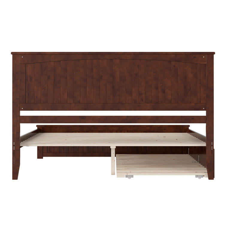 Nantucket Walnut King Wood Platform Bed with Headboard