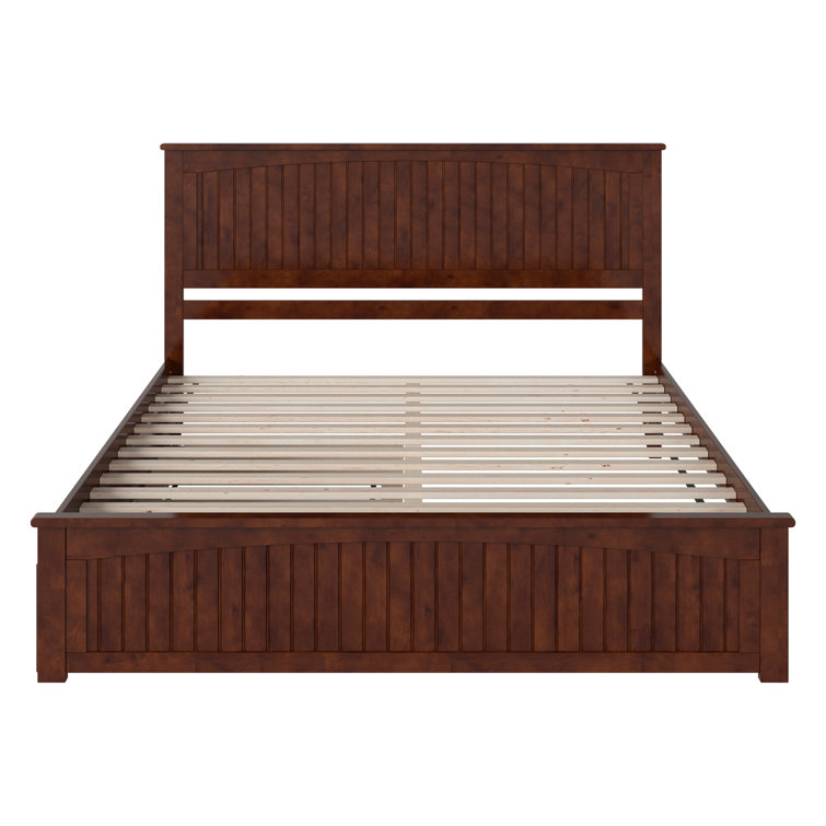 Nantucket Walnut King Wood Platform Bed with Headboard