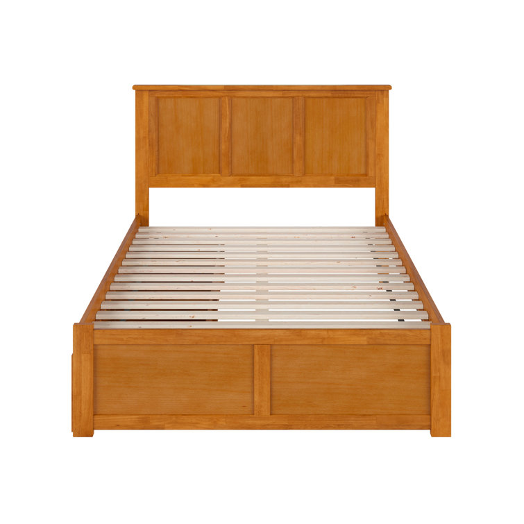 Madison Light Toffee Full Wood Platform Bed with Storage Drawers
