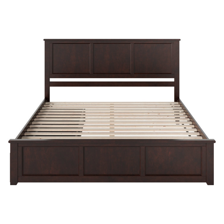 Espresso King Solid Wood Platform Bed with Storage Drawers