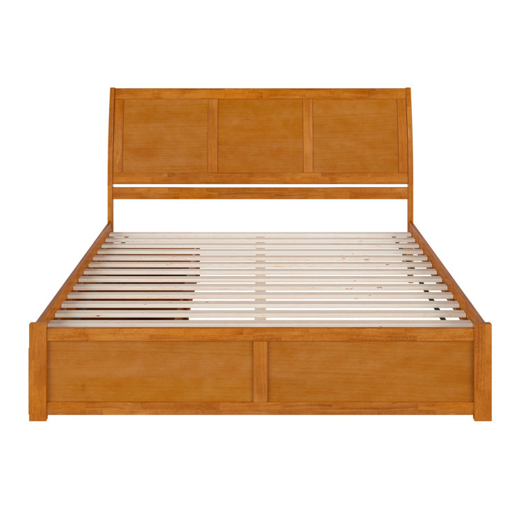 Portland Light Toffee King Wood Platform Bed with Storage Drawers