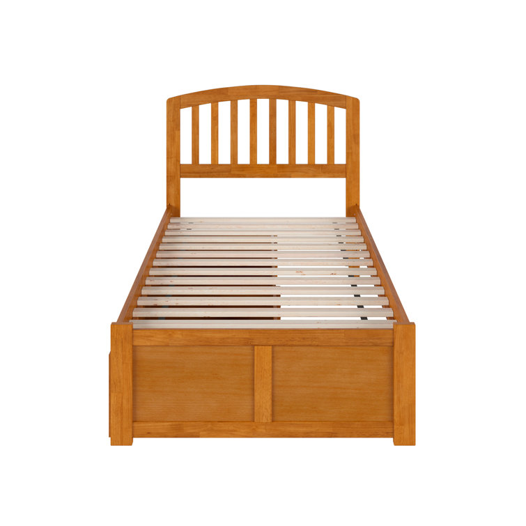 Light Toffee Twin XL Wood Platform Bed with Storage Drawers