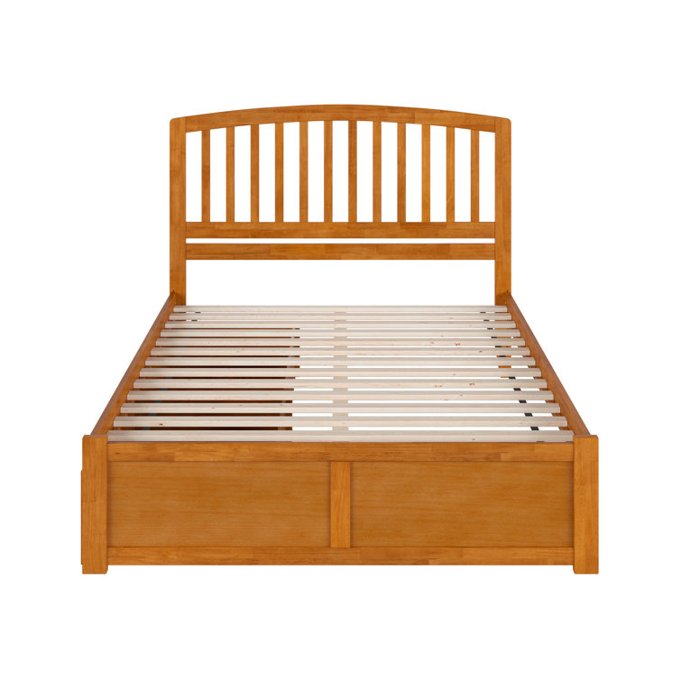 Light Toffee Queen Wood Platform Bed with Storage Drawers
