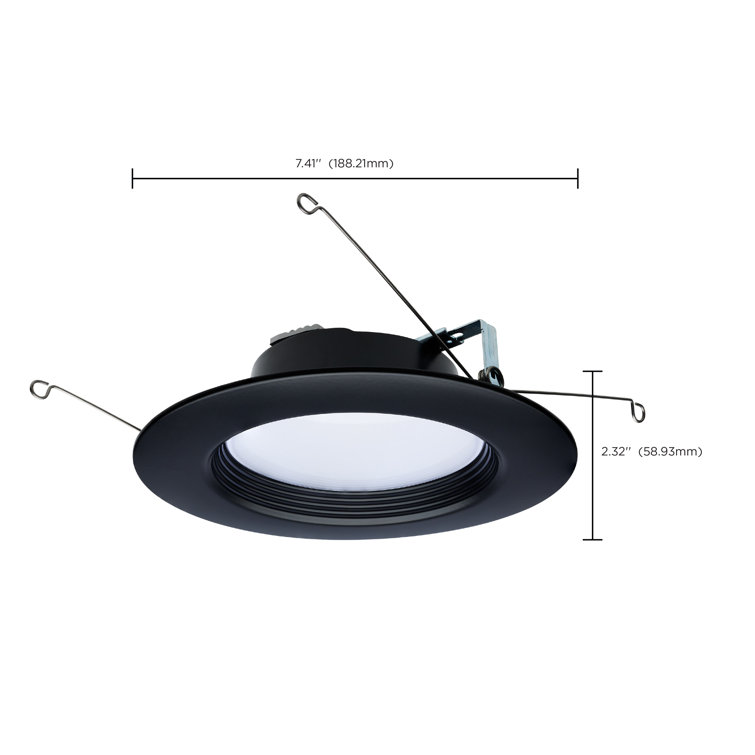 6'' Black Glass LED Retrofit Recessed Lighting Kit