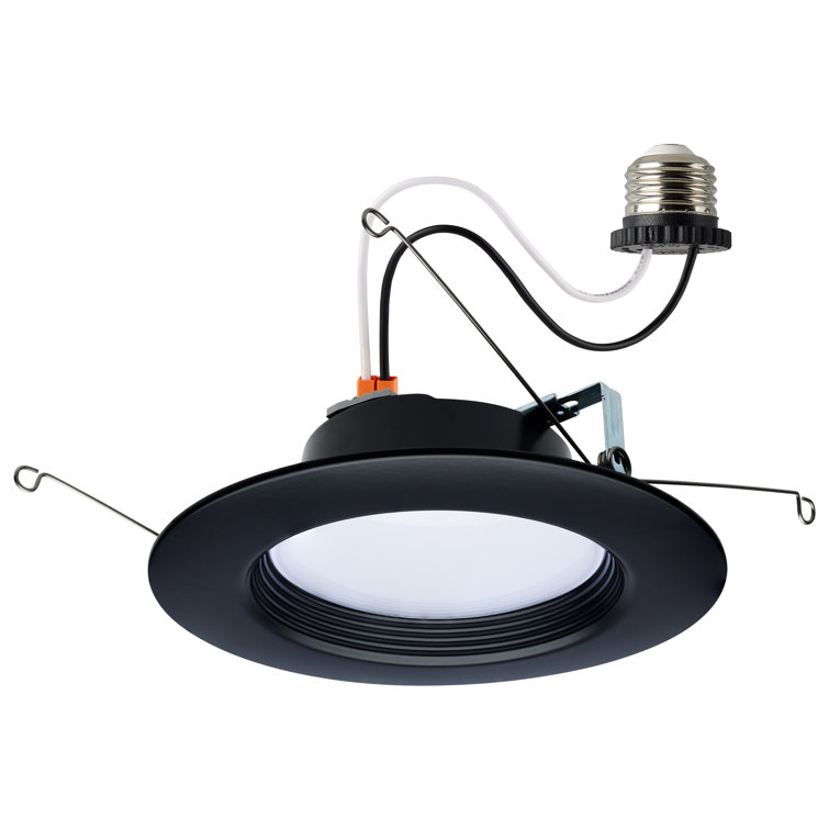 6'' Black Glass LED Retrofit Recessed Lighting Kit