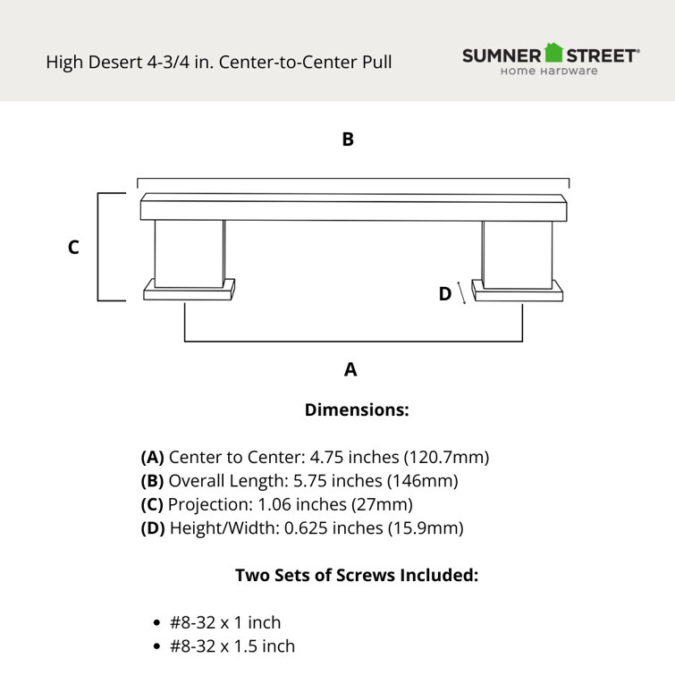 High Desert Oil Rubbed Bronze Rectangular Bar Pull